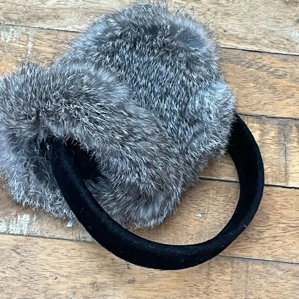 Girls' One Size Earmuffs Genuine Rabbit Fur